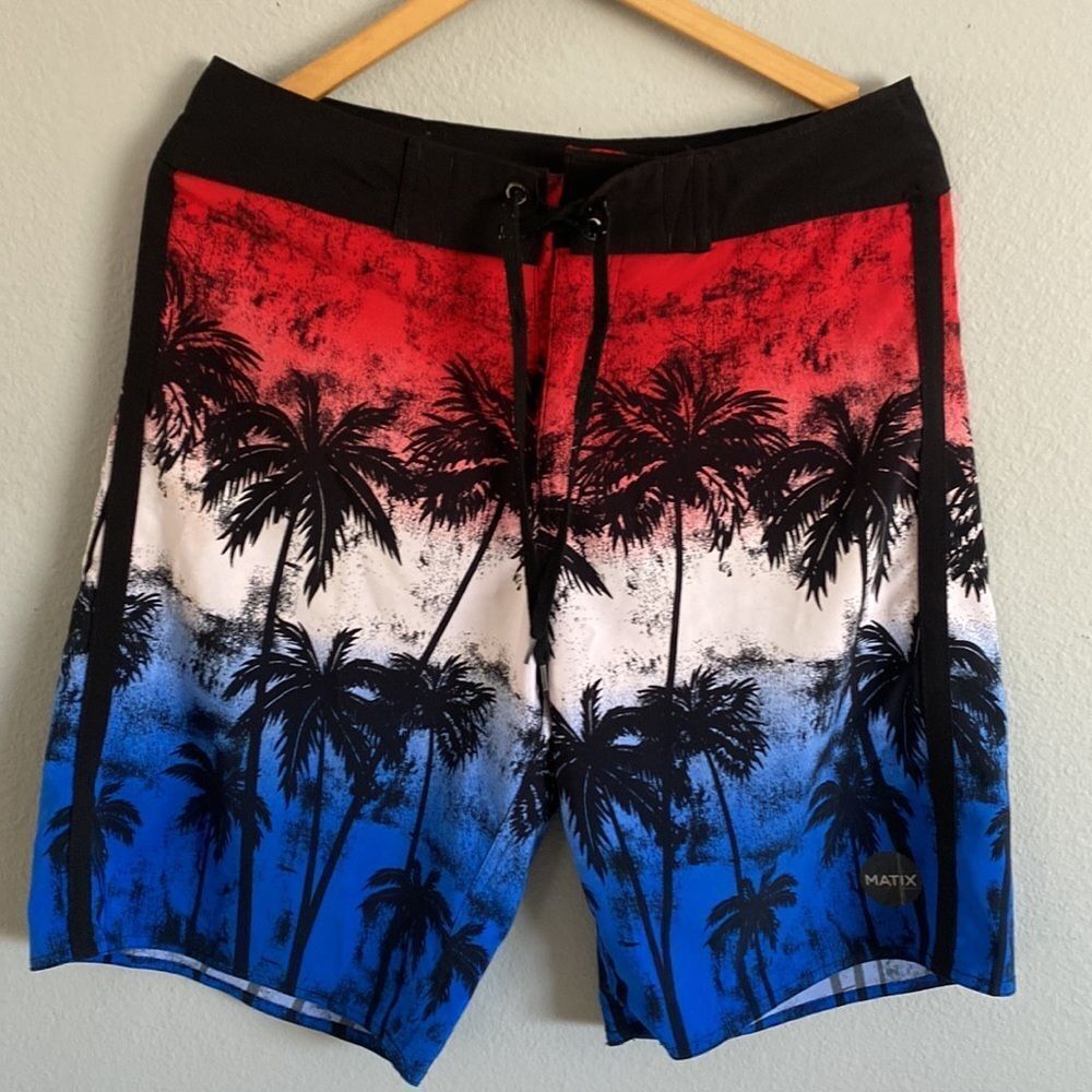 Matrix Tropical Print Swim Shorts - Picture 3 of 5